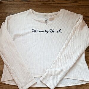 Rosemary Beach Cream Long Sleeve Thermal Top